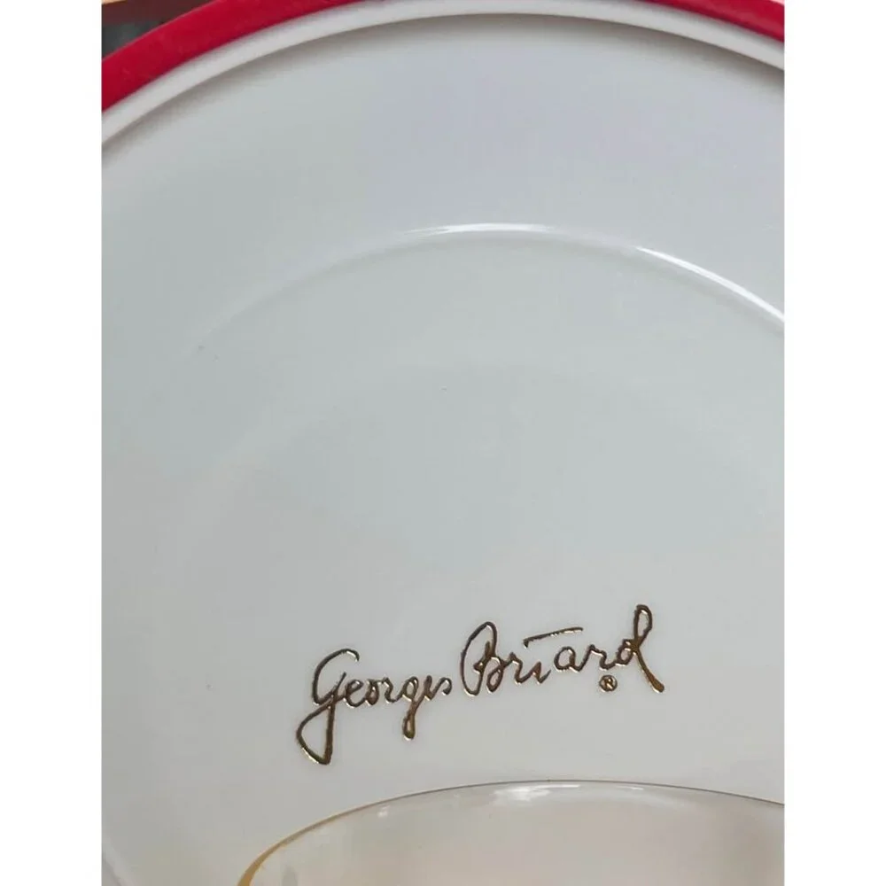 Vintage Georges Briard red vinyl ice bucket-Taiwan